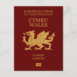 Wales passport postkarte