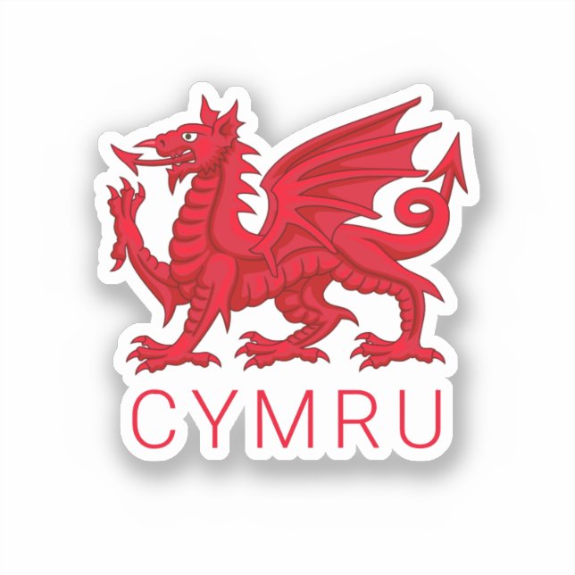 Wales Red Dragon (Y Ddraig Goch) Aufkleber (Vorderseite)