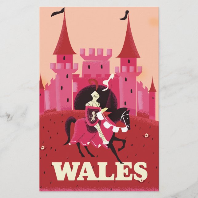 Wales Reiseplakat. Briefpapier (Vorderseite)