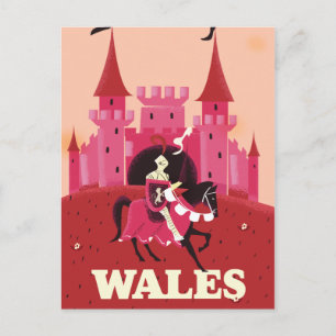 Wales Reiseplakat. Postkarte