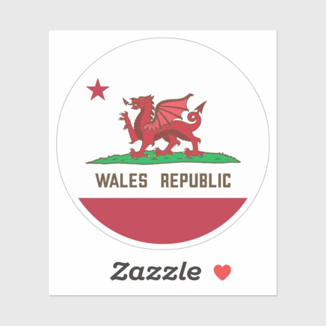 Wales Republic Dragon Flag Welsh Pride Aufkleber (Blatt)