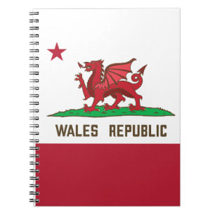 Wales Republic Dragon Flag Welsh Pride Notizblock