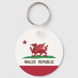 Wales Republic Dragon Flag Welsh Pride Schlüsselanhänger