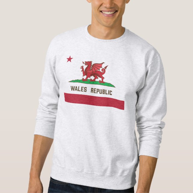 Wales Republic Dragon Flag Welsh Pride Sweatshirt (Vorderseite)