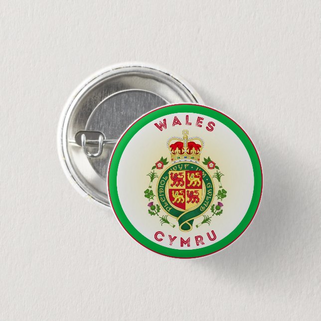 Wales Royal Abzeichen Circle Shape Button (Vorne & Hinten)