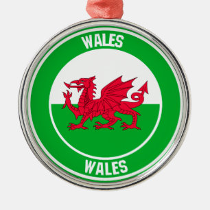 Wales-Rundes Emblem Ornament Aus Metall
