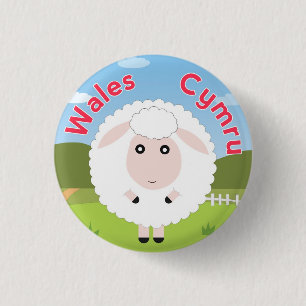 Wales-Schaf-Button-Knopf-Abzeichen Button