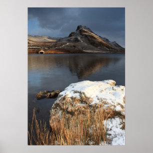 Wales, Schnee und See Poster