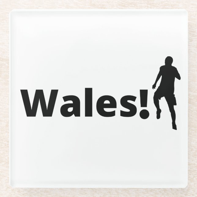 Wales Soccer Glasuntersetzer (Vorderseite)