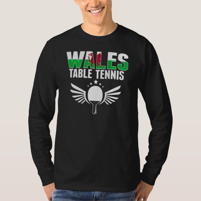Wales Table Tennis   Support Welsh Ping Pong Team T-Shirt (Vorderseite)