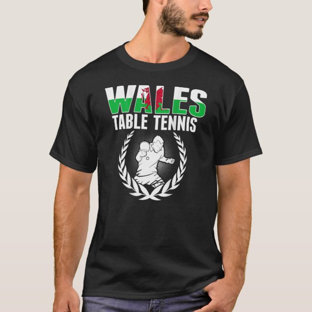 Wales Table Tennis   Welsh Ping Pong Team Supporte T-Shirt (Vorderseite)