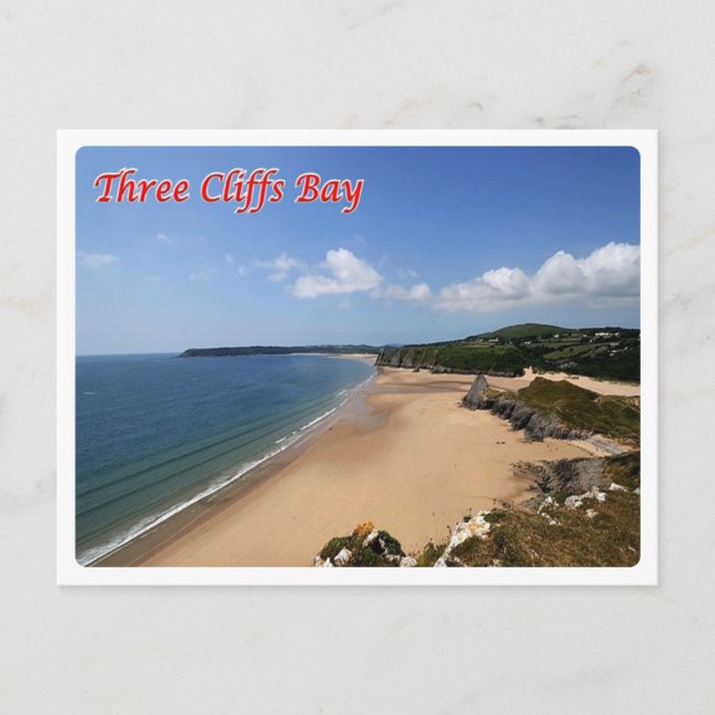 Wales - Three Cliffs Bay Postkarte (Vorderseite)