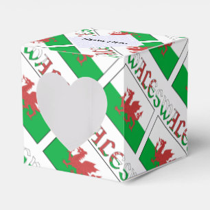 Wales und walisische Flagge gekacheltes personalis Geschenkschachtel