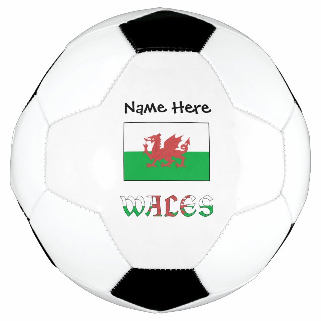 Wales und Walisische Flagge mit Ihrem Namen Fußbal Fußball (Vorderseite)