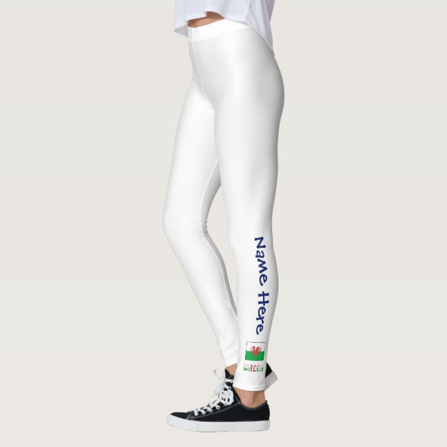 Wales und Walisische Flagge Personalisiert Leggings (Links)