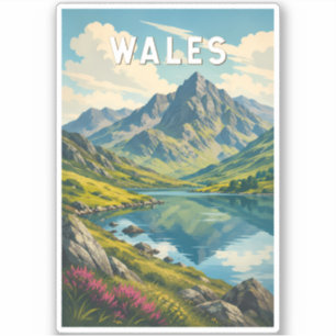 Wales Vereinigtes Königreich Illustration Reise Ku Aufkleber