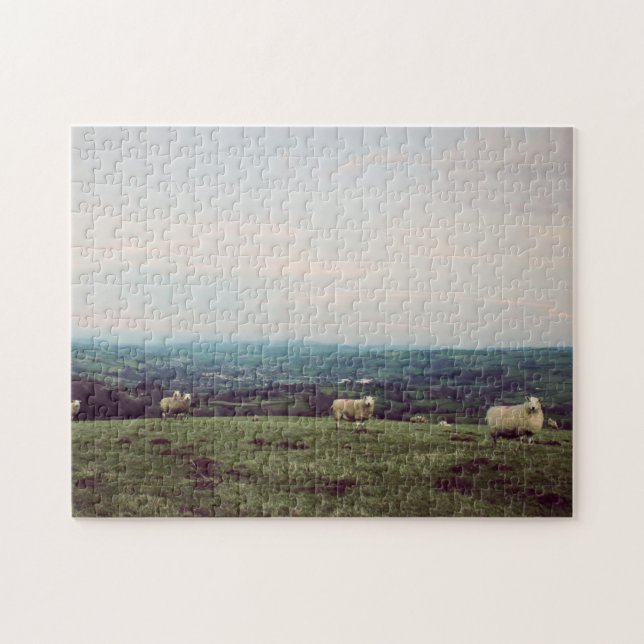 Wales Vintag View Landschaft Schafe Wales Horizon (Horizontal)
