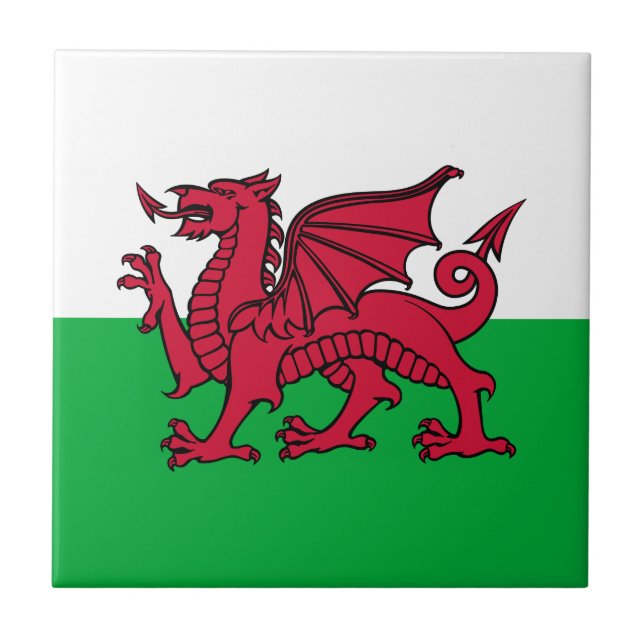 Wales - Waliser-Flagge Fliese (Vorderseite)