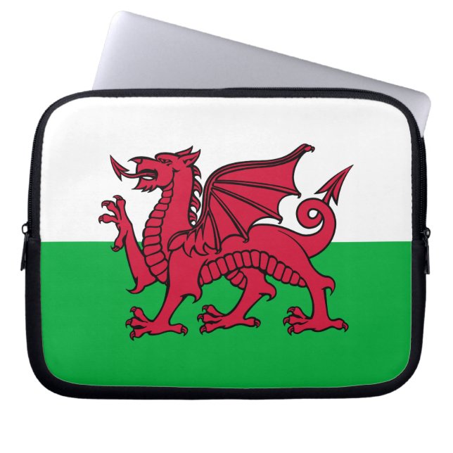 Wales - Waliser-Flagge Laptopschutzhülle (Vorderseite)