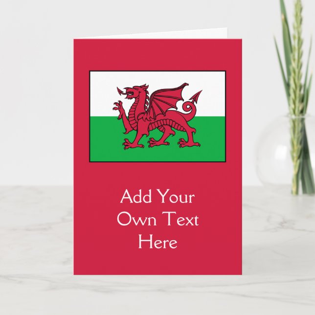Wales - Walisische Flagge Karte (Vorderseite)