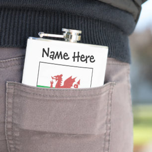 Wales Walisische Flagge Personalisierter Name Flachmann