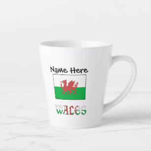 Wales Walisische Flagge Personalisierter Name Milchtasse