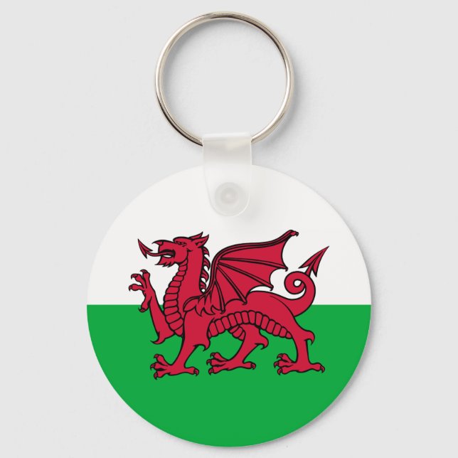 Wales - Walisische Flagge Schlüsselanhänger (Vorderseite)