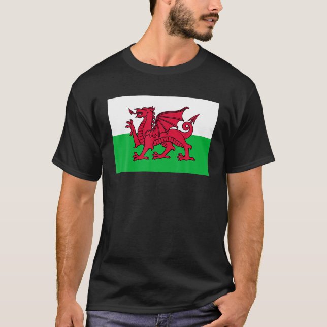 Wales Welsh A Dragon Flag T-Shirt (Vorderseite)