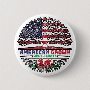 Wales Welsh US American USA United Staaten Tree Button