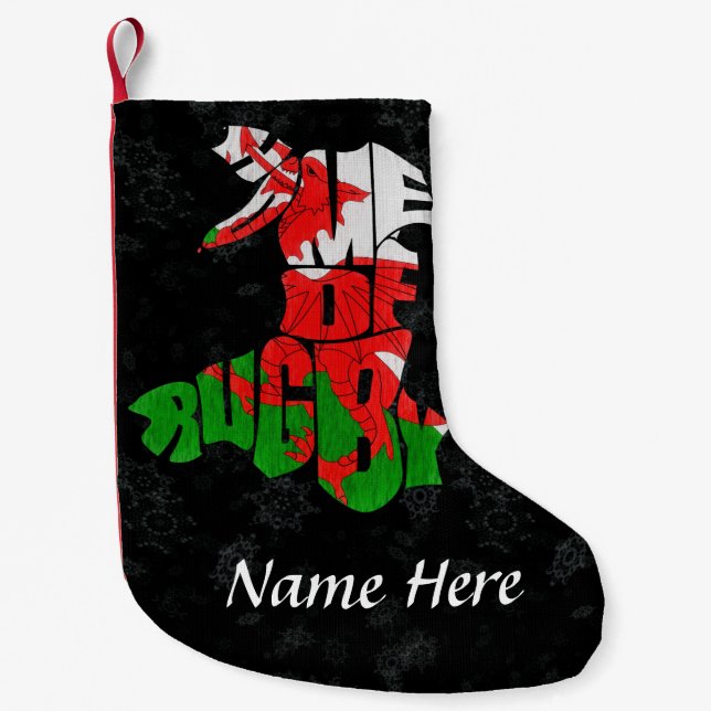 Wales Zuhause von Rugby Strumpf Kleiner Weihnachtsstrumpf (Vorderseite)