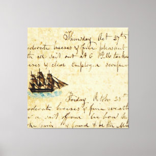 Walfangschiff-Logbuch Nantucket 1841 Leinwanddruck