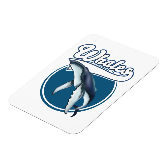 Walfisch-Cartoon-Logo Magnet (Linke Seite)
