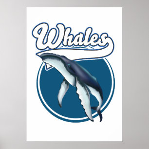 Walfisch-Cartoon-Logo Poster