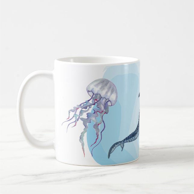 Walhai. Aquarell Kaffeetasse (Links)