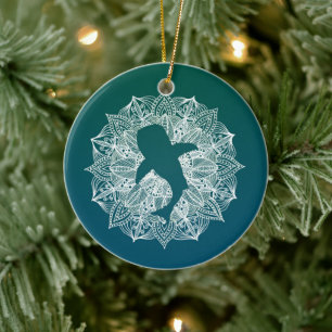 Walhai Mandala Circus Turquoise Keramik Ornament