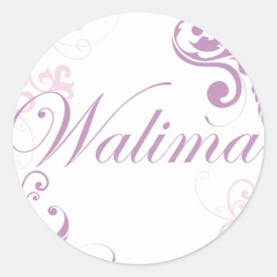 Walima rosa runder aufkleber