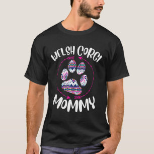 Waliser Corgi-Mutter Süßer Pfotenabdruck Pfeil Hun T-Shirt