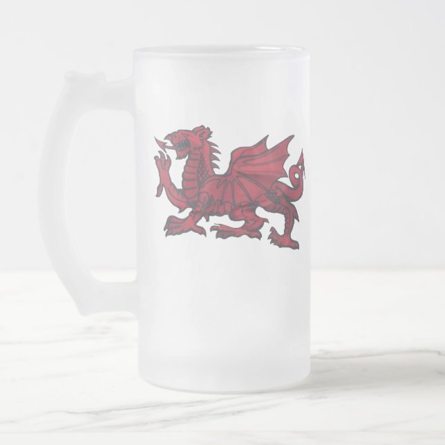 Waliser-Drache-Tasse Mattglas Bierglas (Links)