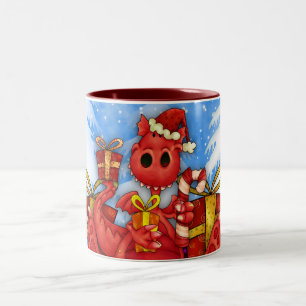 Waliser-Drache-WeihnachtsTasse - Waliser-Tasse Zweifarbige Tasse