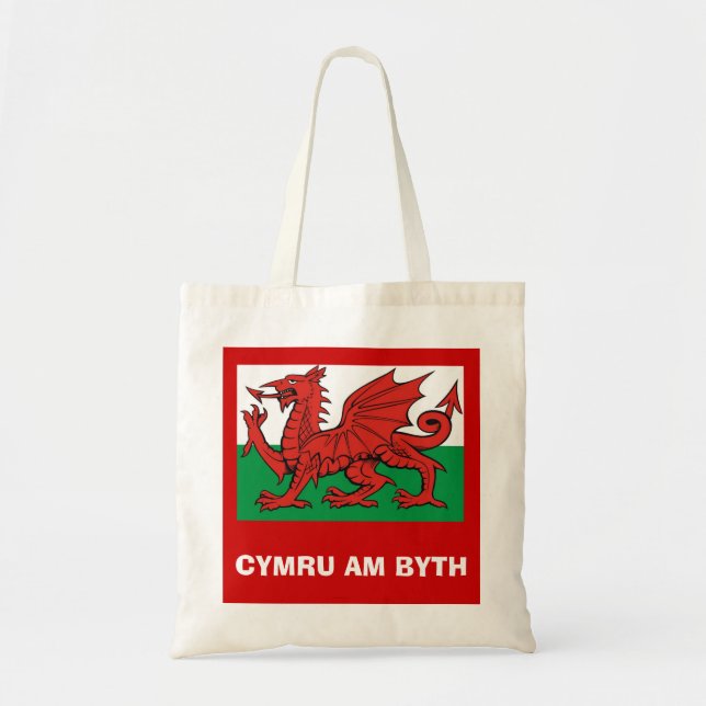 Waliser-Flagge, "Cymru morgens byth",    der rote Tragetasche (Vorne)
