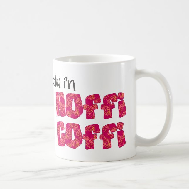Waliser-Kaffee-Tasse: Hoffi Coffi, Rosa und Orange Tasse (Rechts)