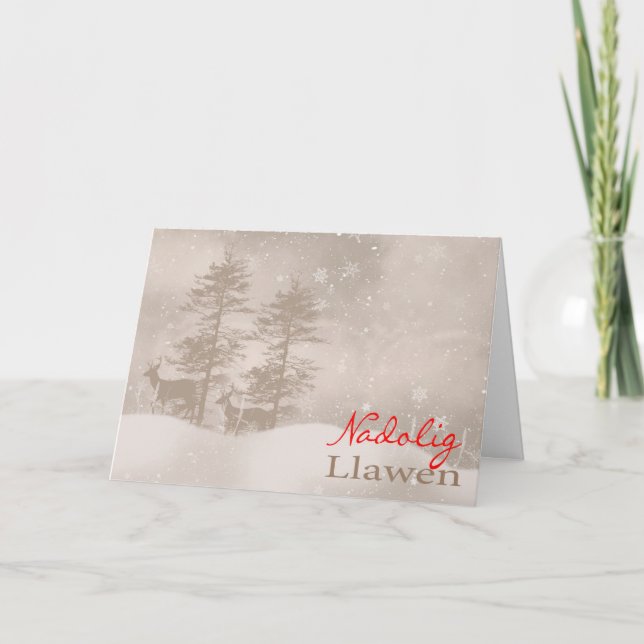 Waliser-Sprachfrohe Feiertage stilvolles Feiertagskarte (Vorderseite)