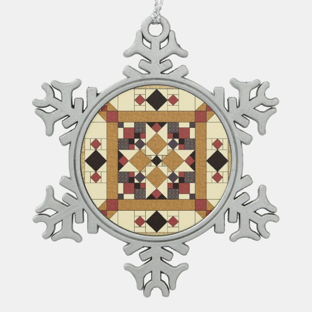 Waliser-Steppdecken-Baum-Verzierung des Schneeflocken Zinn-Ornament (Vorderseite)