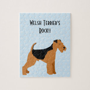 Waliser Terrier - blauer w/hite Diamant-Entwurf