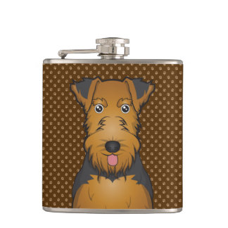 Waliser-Terrier-HundeCartoon-Tatzen Flachmann