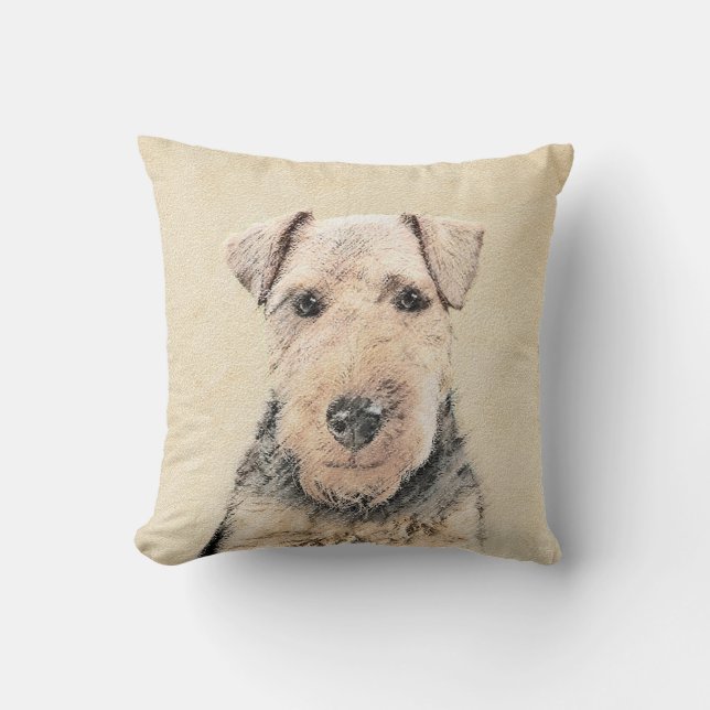 Waliser-Terrier-Malerei - niedliche ursprüngliche Kissen (Vorderseite)