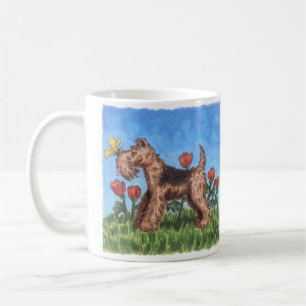 Waliser-Terrier mit Mohnblumen 11oz. Tasse