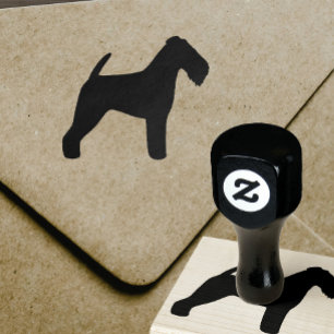 Waliser-Terrier-Silhouette Gummistempel