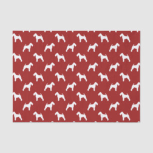 Waliser-Terrier-Silhouette-Muster-Rot Seidenpapier