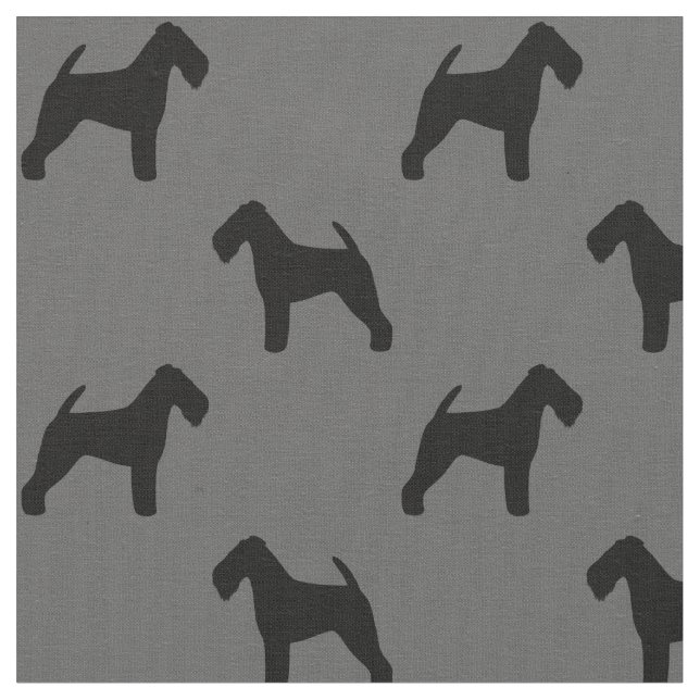 Waliser-Terrier-Silhouette-Muster Stoff (Nahaufnahme)